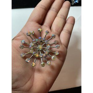 vintage rhinestone starburst brooch